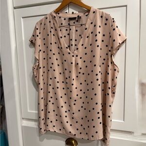 Halogen Pink Flutter Sleeve Blouse with Mandarin Collar 3x